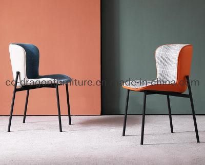 Modern Luxury Home Furniture Leather Metal Legs Dining Chair Set
