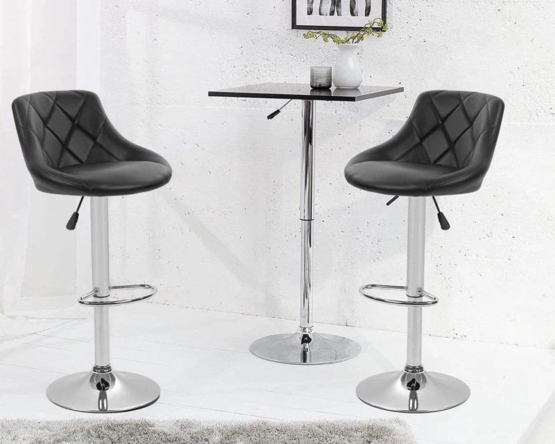 Modern Design Home Bar Furniture Bar Stool with Back Stainless Steel Legs Bar Chair