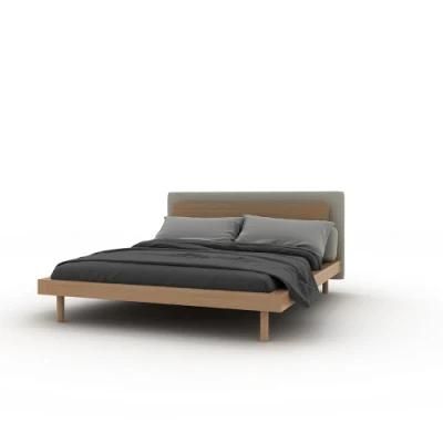 Sunlink Nordic Simple Design Storage Headboard Ash Wood Beds King Size Beds