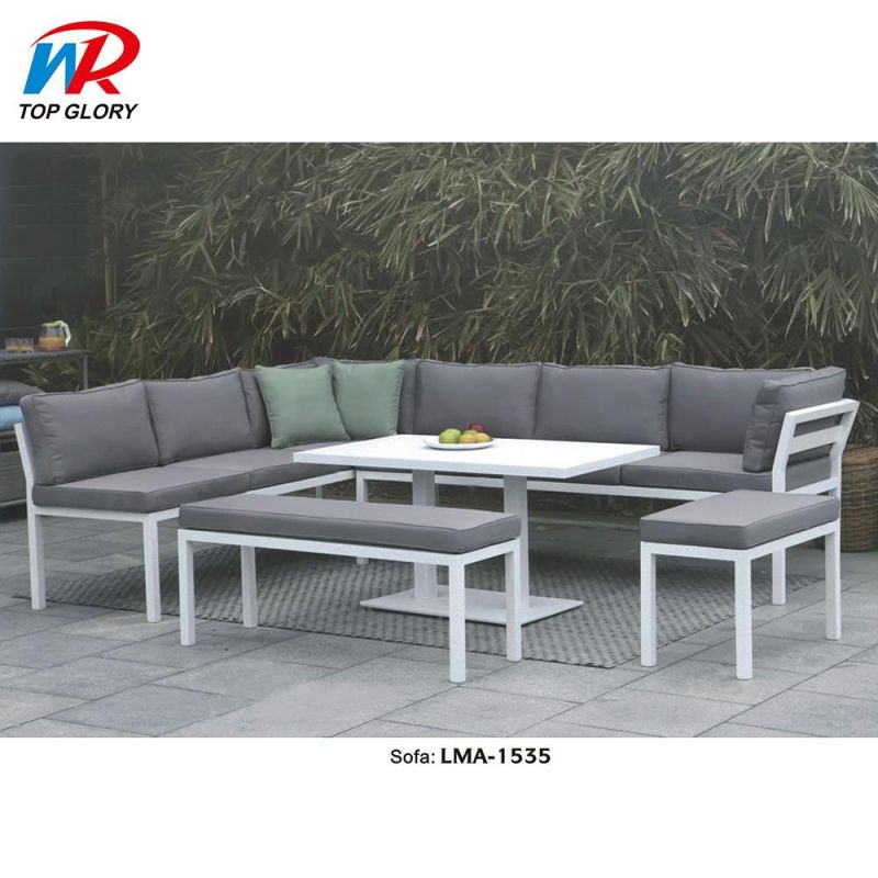 Luxury Modern Outdoor Furniture Aluminium Frame Rattan Garden Sofa Set