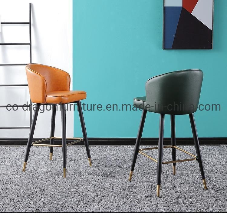 Modern Luxury Home Furniture High Legs Bar Chair with Leather