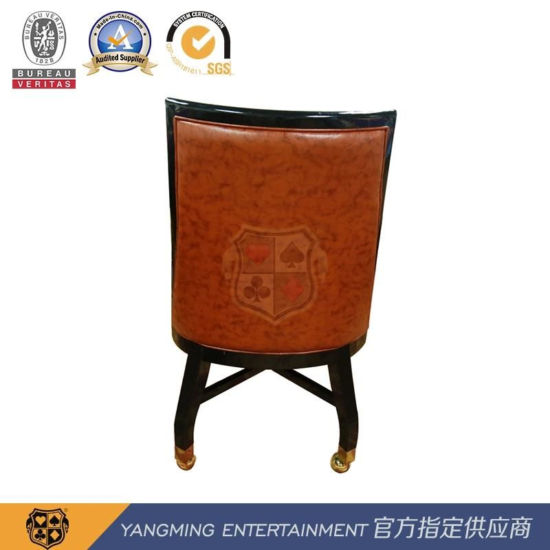 Texas Hold′ Em Poker Baccarat Player Chair Can Be Set Logo Stainless Steel Pulley Dining Chair Ym-Dk07