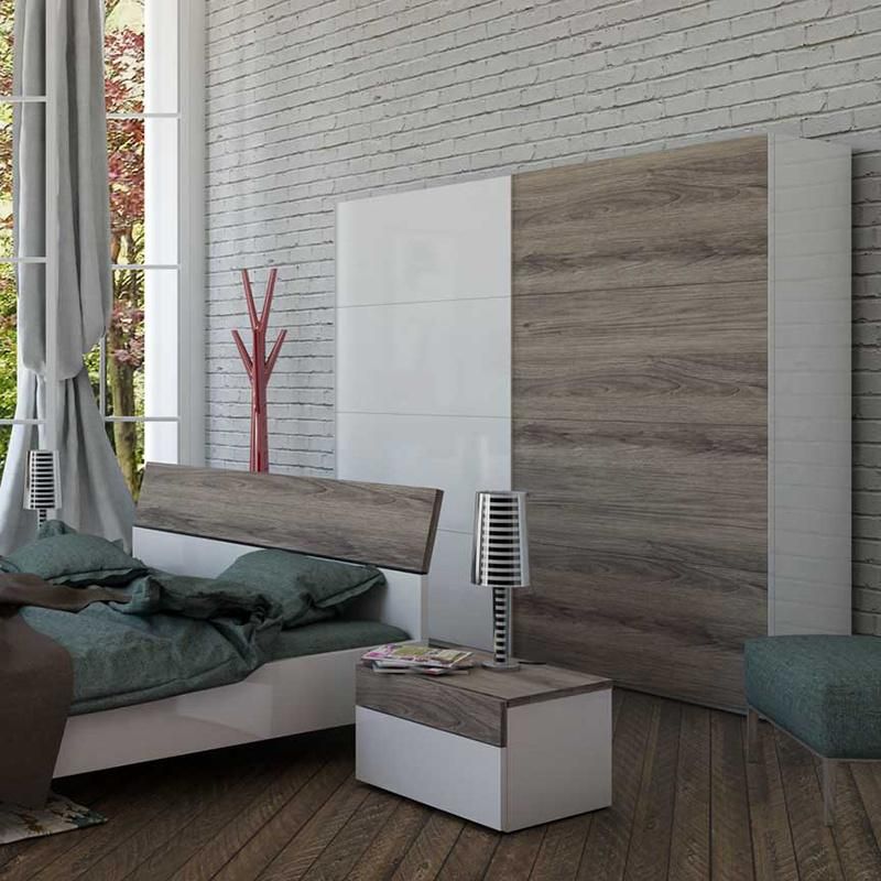 Modern Nordic Style Bedroom Furniture with Bed Dressing Table and Wardrobe