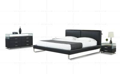 Simple Modern Bed Design Cool Bedroom Furniture Style King Size Upholstered Leather/Fabric Beds Set for Home/Hetel/Apartment