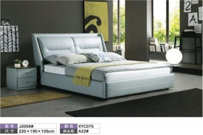 Comfortable Bedroom Furniture Upholstered Beauty King Size Leather Double Wall Bed