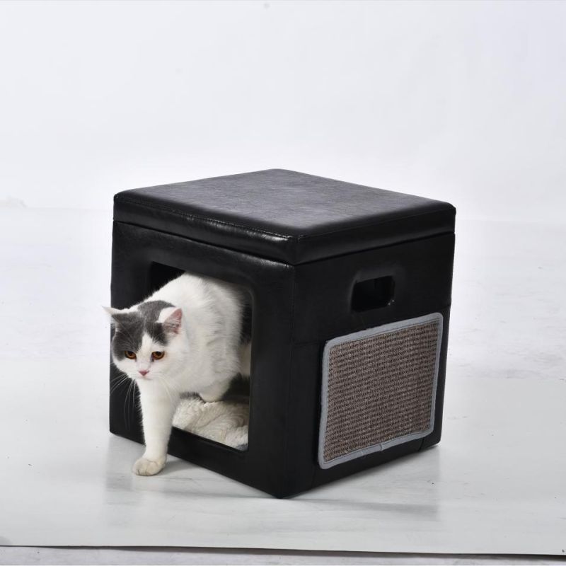 PU Leather Human Use Cat Furniture Sofa Stool Cat House Bed