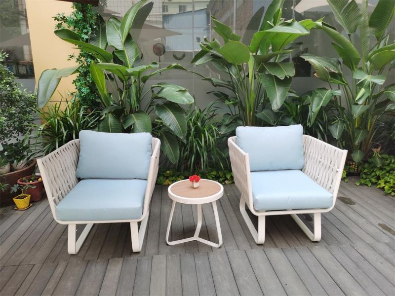 Modern Aluminum Rattan Outdoor Furniture Garden Outdoor Coffee Table and Chairs Set