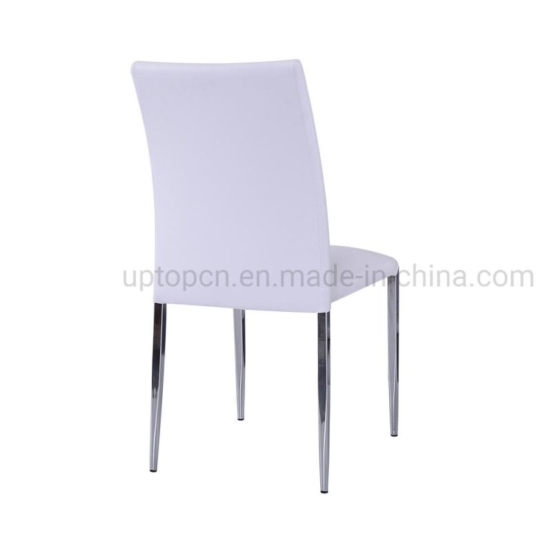 (SP-LC219) Wholesale Steel Frame White Stacking Leather Dining Chair for Hotel