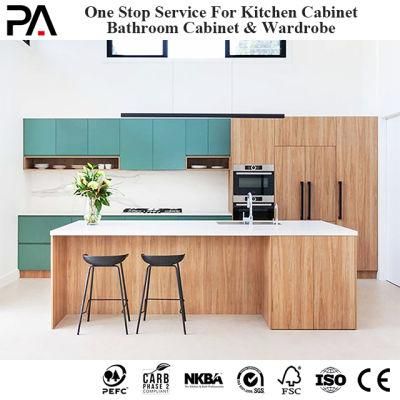 PA European Wooden 2 Tone High End Modern Modular Custom Furniture UV Storage Cupboard Kitchen Cabinet Design