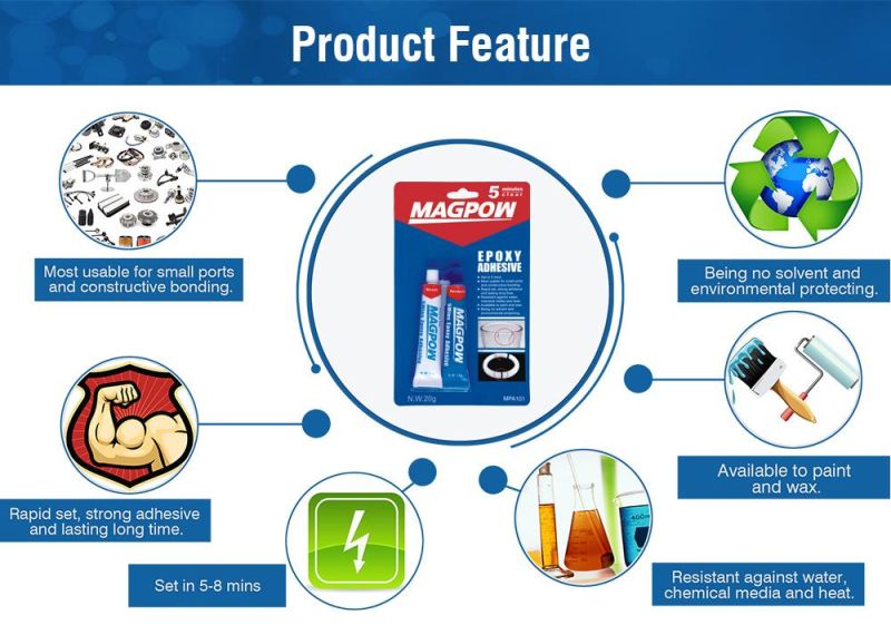 Magpow Hot Sell Super Strong 5 Minutes Ab Glue Epoxy Adhesive for Auto Parts and Hardware