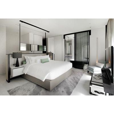 Foshan Customized Modern Hotel Bedroom Sets White Color Hotel Room Furniture