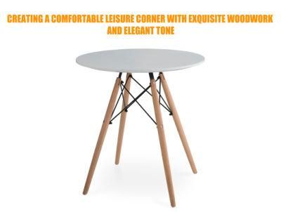 Northern European Design Hot-Sale Leisure Furniture Solid Wood LED with Round Table Top Coffee Table