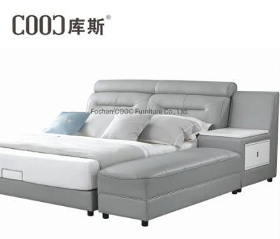Comfortable Leather King Size Bedroom Bed