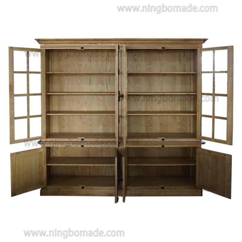 Classic Contemporary Interiors Furniture Natural Ash Glass Doors Hutch Cabinet