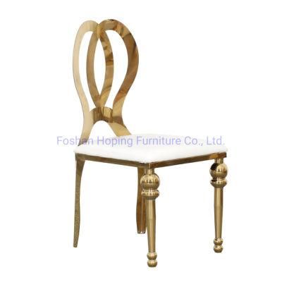 Golden Fancy Wedding Chair Rentals Bamboo Legs stainless Steel Back Hole Chair