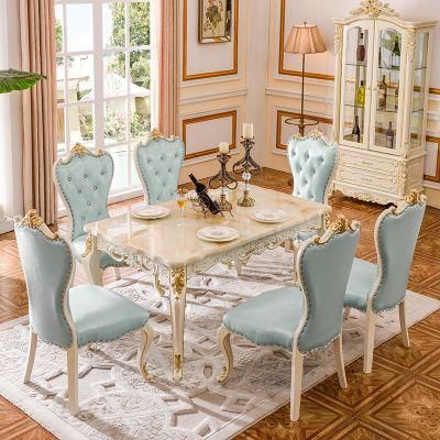 Dining Table with Leather Sofa Chair and Sideboard in Optional Furnitures Color