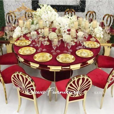 PU Leather Stainless Steel Gold Chair Use for Wedding Event
