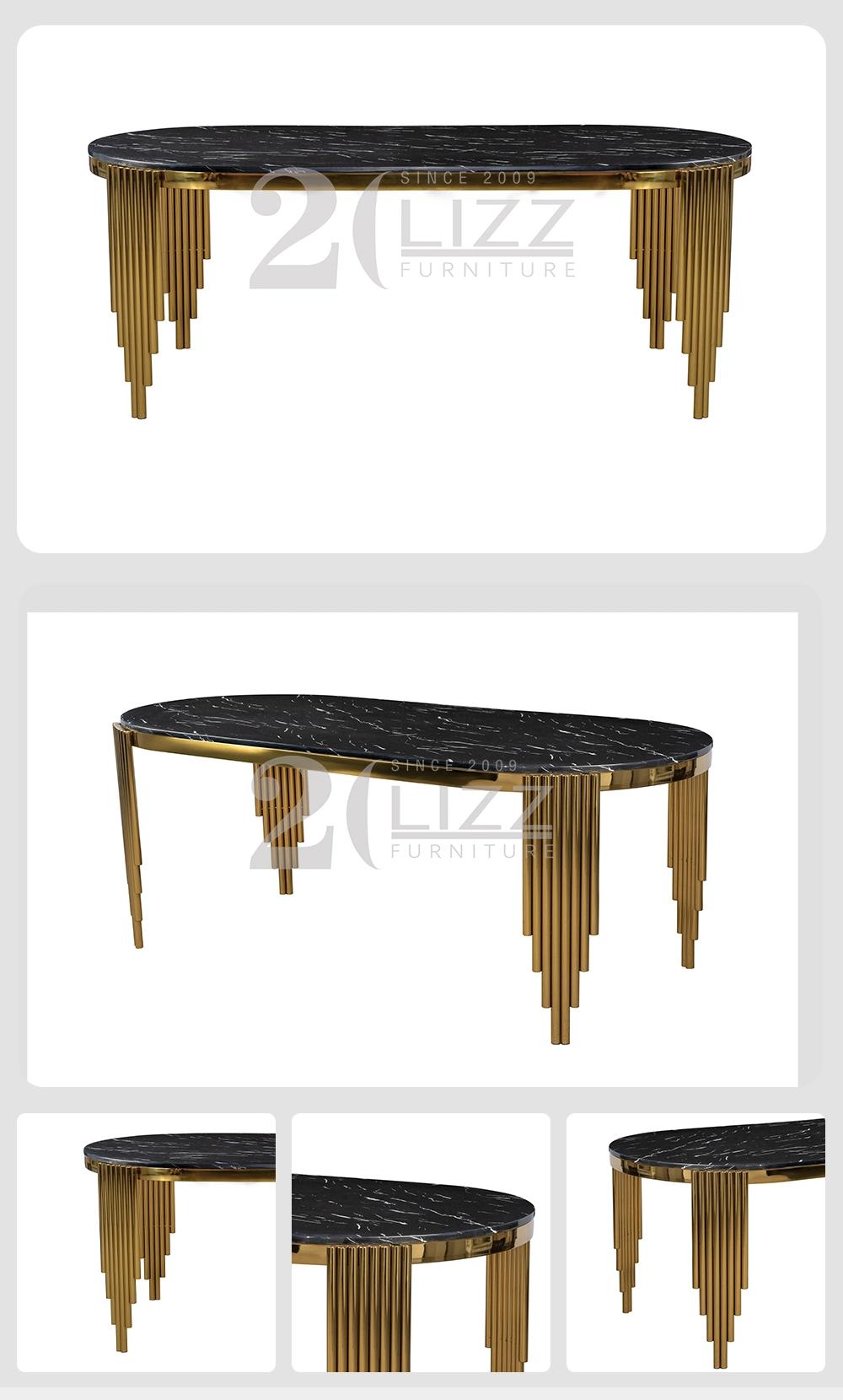 Modern Dining Tables Dining Room Furniture Set Available for 6 - 8 Chairs in Marble Top