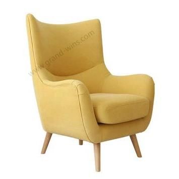 Modern Hotel Lobby Furniture Wood Base Fabric Lobby Sofa Chair