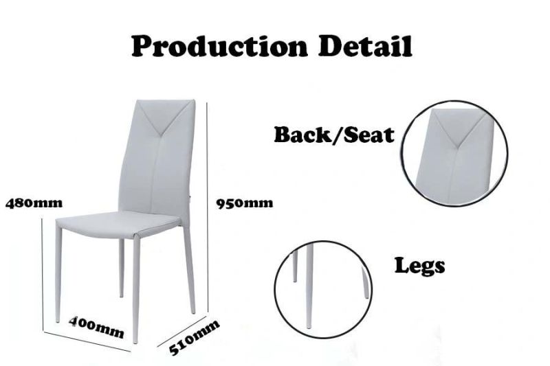 Simple Design Home Restaurant Office Furniture PU Leather Dining Chair