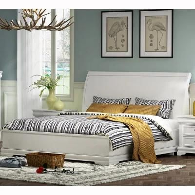 Nova Hot Sell Matt Lacquer Painting Solid Wood Bedroom Furniture Set King Size Bed with Storage