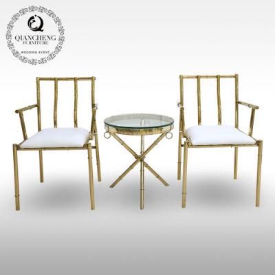 Luxury Wholesale Stainless Wire Golden Chiavari Metal Chairs