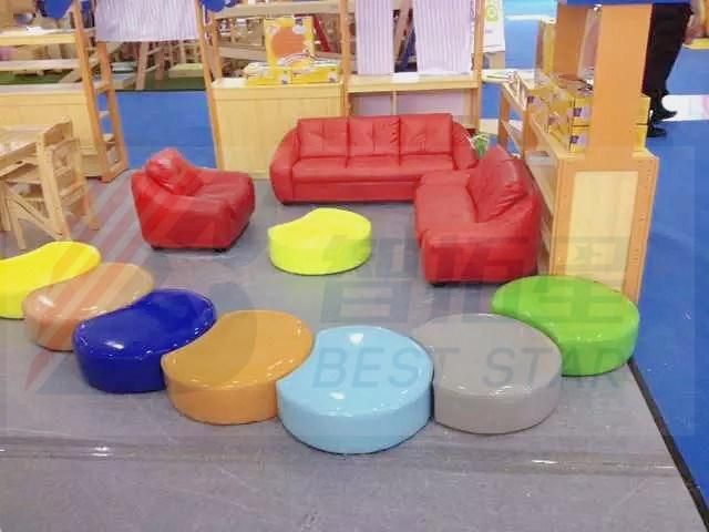 Modern Children Nursery Sofa, Kid Playground Sofa, Soft Sofa, Daycare Center Sofa, Living Room Baby Sofa, Single Seat Kid Sofa, Cartoon Design Baby Leather Sofa