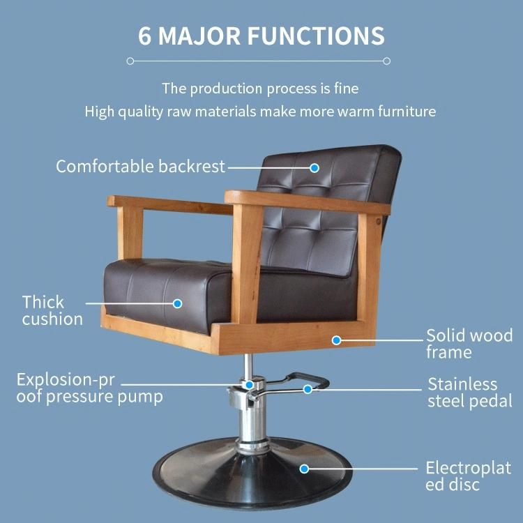 Hl-7290 Salon Barber Chair for Man or Woman with Stainless Steel Armrest and Aluminum Pedal