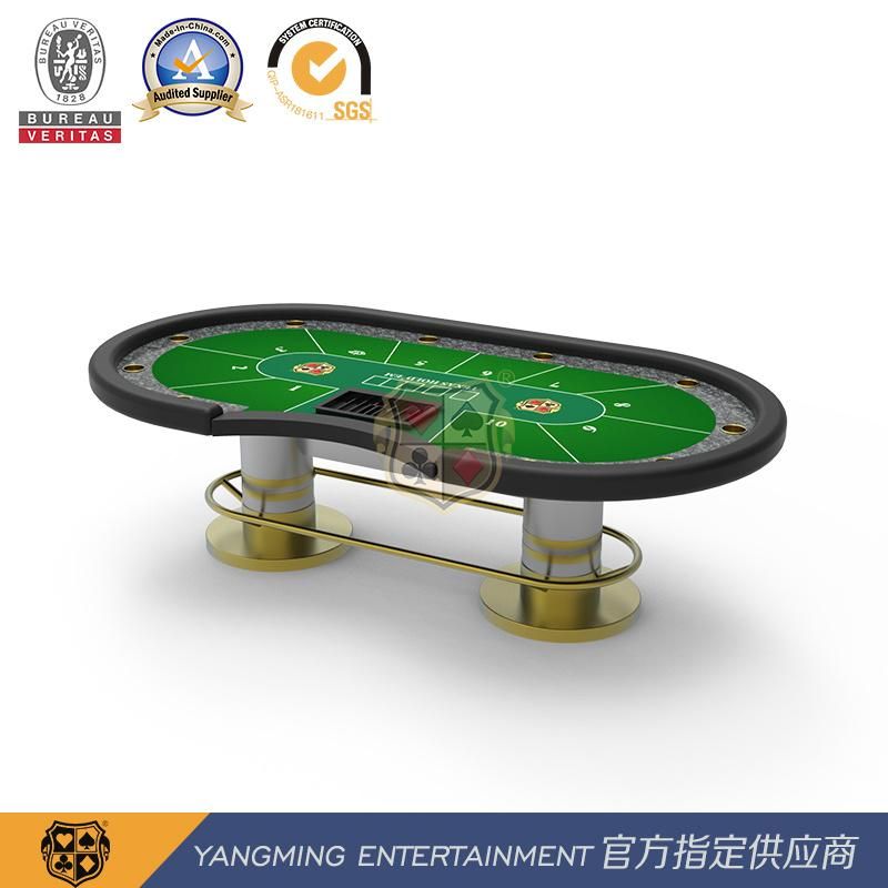 Standard Industrial Design Semi-Circular 10-Person Texas Hold′ Em Table with Code Plate Ym-Tb03