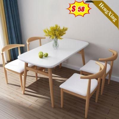 Unique Home Furniture Dining Room Table with Fabric Wooden Chairs Made in China