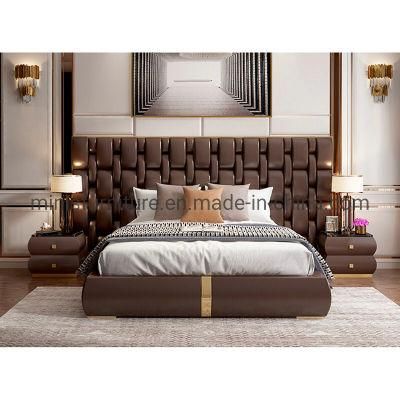 (MN-MB103) Modern Italian Style Luxury Big Bed with Big Back