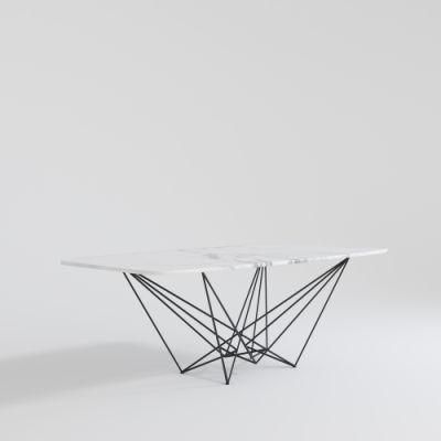 Dining Room Modern Rectangle Restaurant Table with Carbon Tool Steel Leg Frame