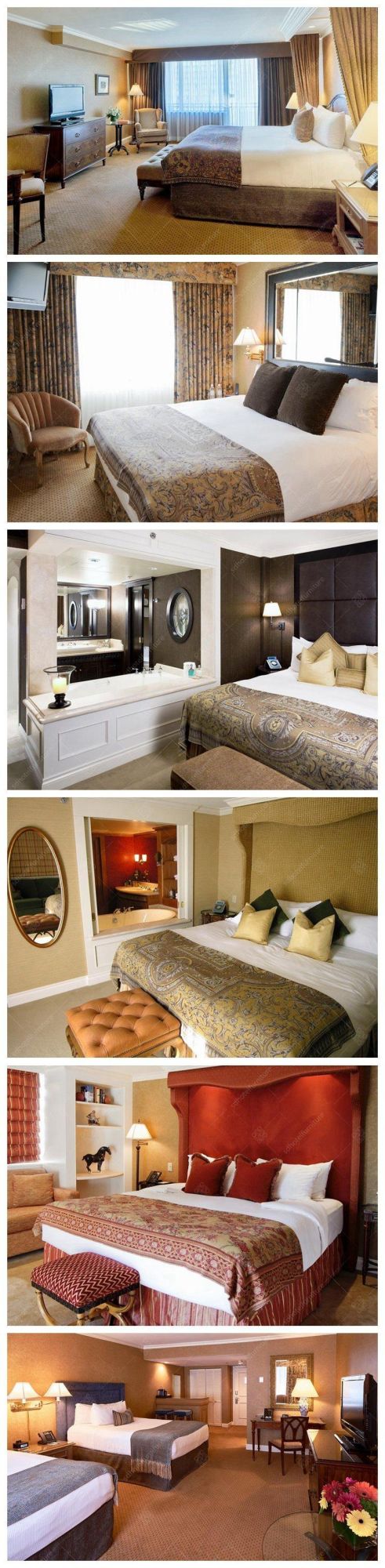 Elegant European Hotel Bedroom Furniture Sets for 4-5 Stars Hotel