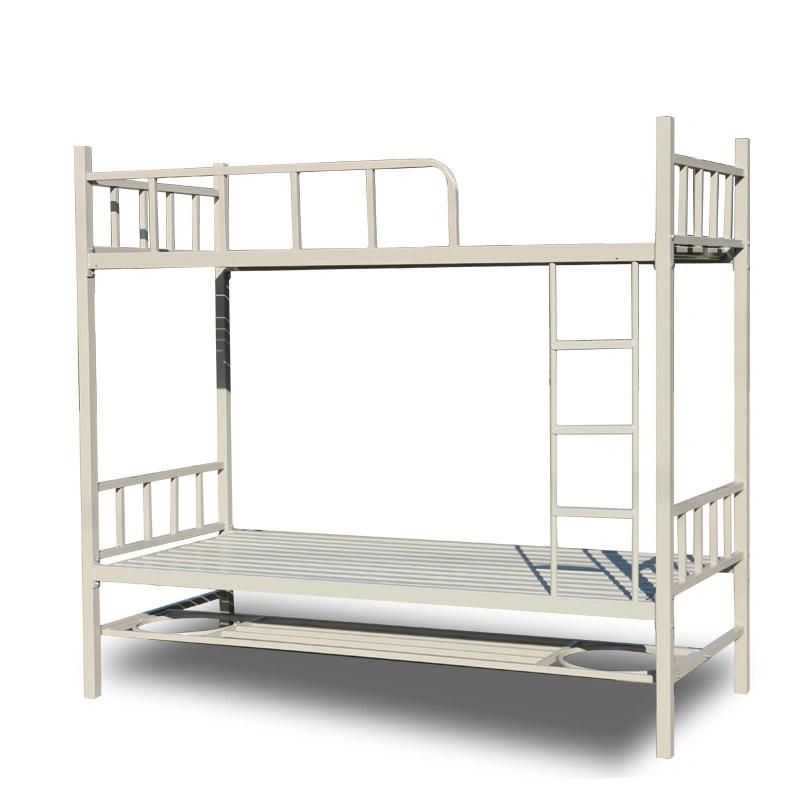 China Supplier Bedroom Furniture Strong Metal Bunk Bed Staff Dormitory Factory School Use Steel Bunk Bed