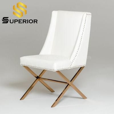 Wholesale Hot Selling European Style Faux Leather Metal Dining Chair