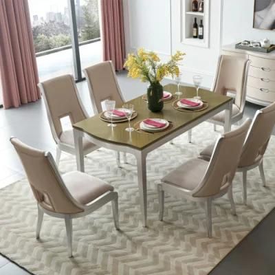 New Sunlink Modern Wooden Event Simple Marble Table Dining Chair Furniture Set Dining Table