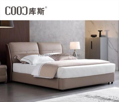 Modern Bedroom Furniture Deep Soft High Quality Leather King Bed