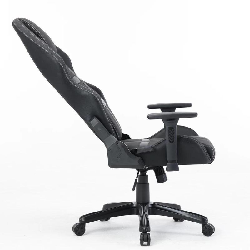 Wholesale High Quality Leather Reclining Black and Gray Office Game Chair