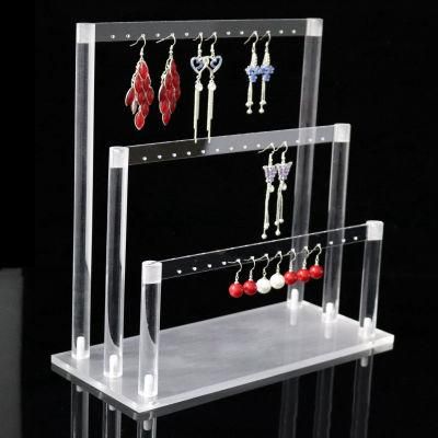 Custom Clear Acrylic Earring Storage Organizer Jewelry Display Stand for Exhibition