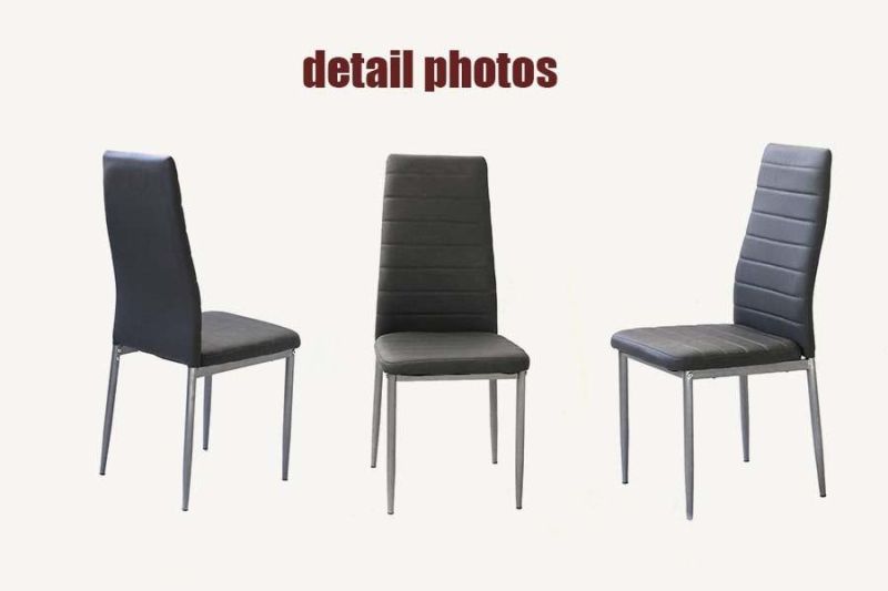 Modern Customized Home Living Room Furniture PU Leather Spraying Legs Steel Dining Chair