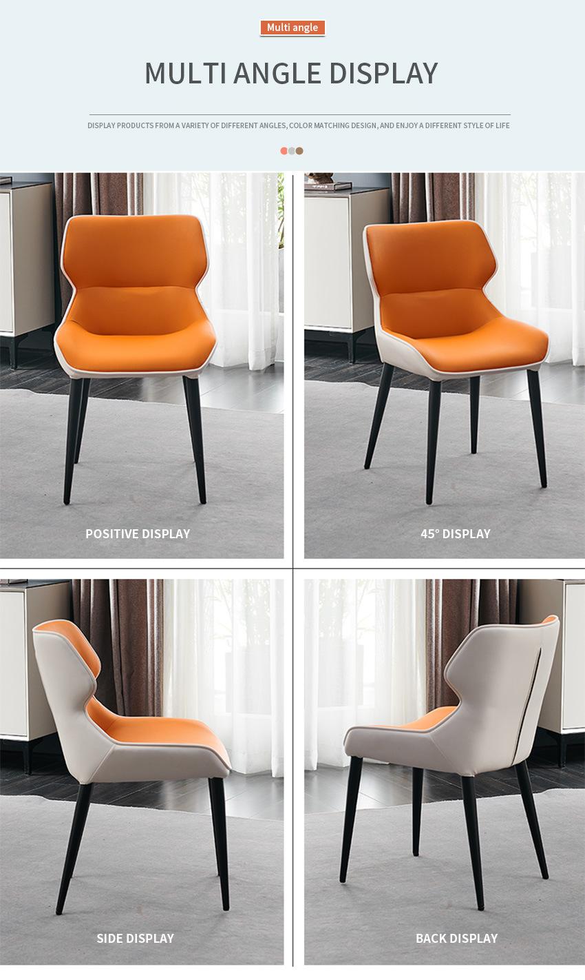 Modern China Wholesale Hotel Metal Legs Leather Upholstered Dining Chairs