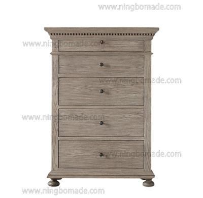 Architectural Classicism Timeless Collection Antique Grey Oak 5 Drawers Chest