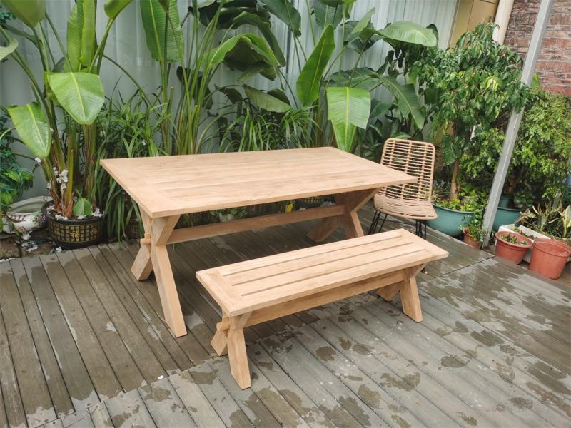 Hotel Villa Patio Rattan Wooden Garden Dining Garden Patio Outdoor Furniture Set