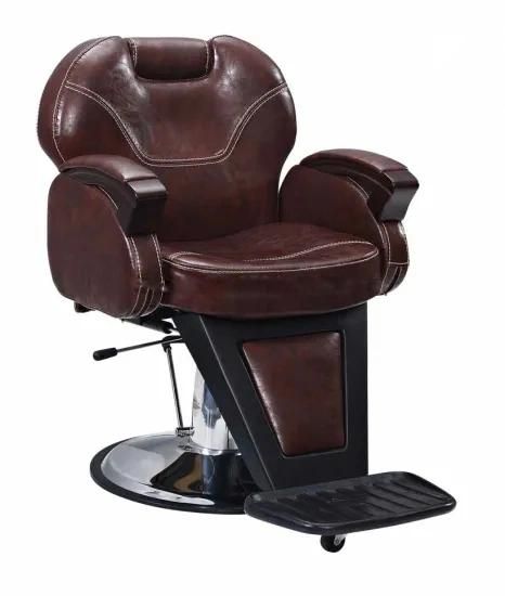 Hl-9008A Salon Barber Chair for Man or Woman with Stainless Steel Armrest and Aluminum Pedal