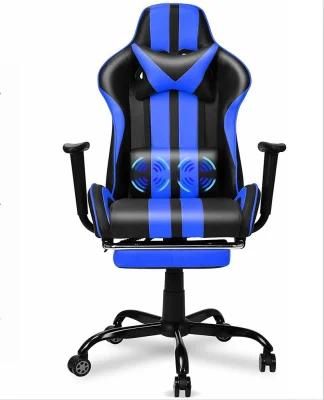 Blue Napping Office Gamer Chair Reclining Gaming Chair with Footrest