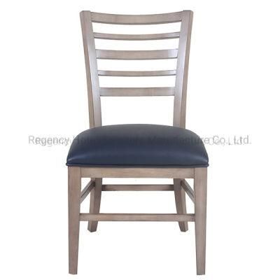 High-End Custom Made Wood Furniture PU Upholstery Dining Chair Restaurant Chairs for Hotel