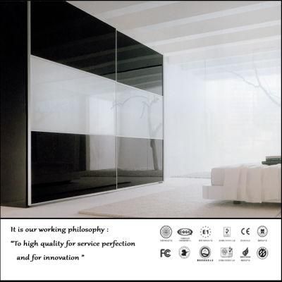 White and Black Sliding Door Wardrobe (ZH0058)