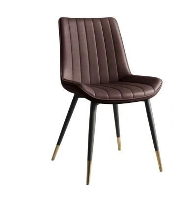 Fashion Home Furnitures Luxury Leather Chair Golden Dinner Chair Modern Dining Chairs for Wholesale