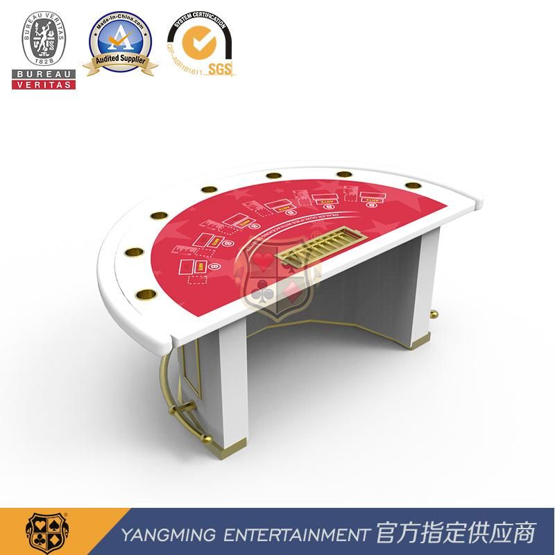 Macau Star VIP Lounge Entertainment Black Jack Semicircular 7-Person Card Poker Table Ym-Bj04