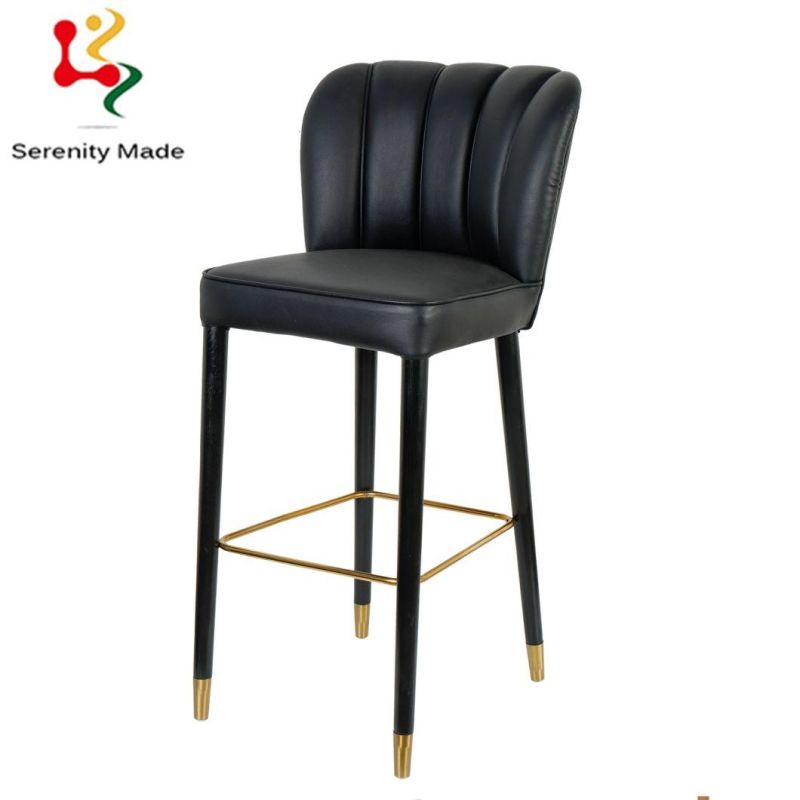 Luxury PU Leather Upholstery Leather Cushion High Counter Stool